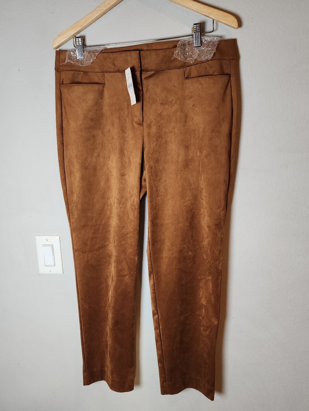 NWT Brown Faux Suede Drape Pants Women's Size 10 Ann Taylor Loft